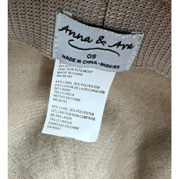 Anna & Ava Hat Womens Beige Knit Wool Blend Floppy Panama One Size - Picture 8 of 11